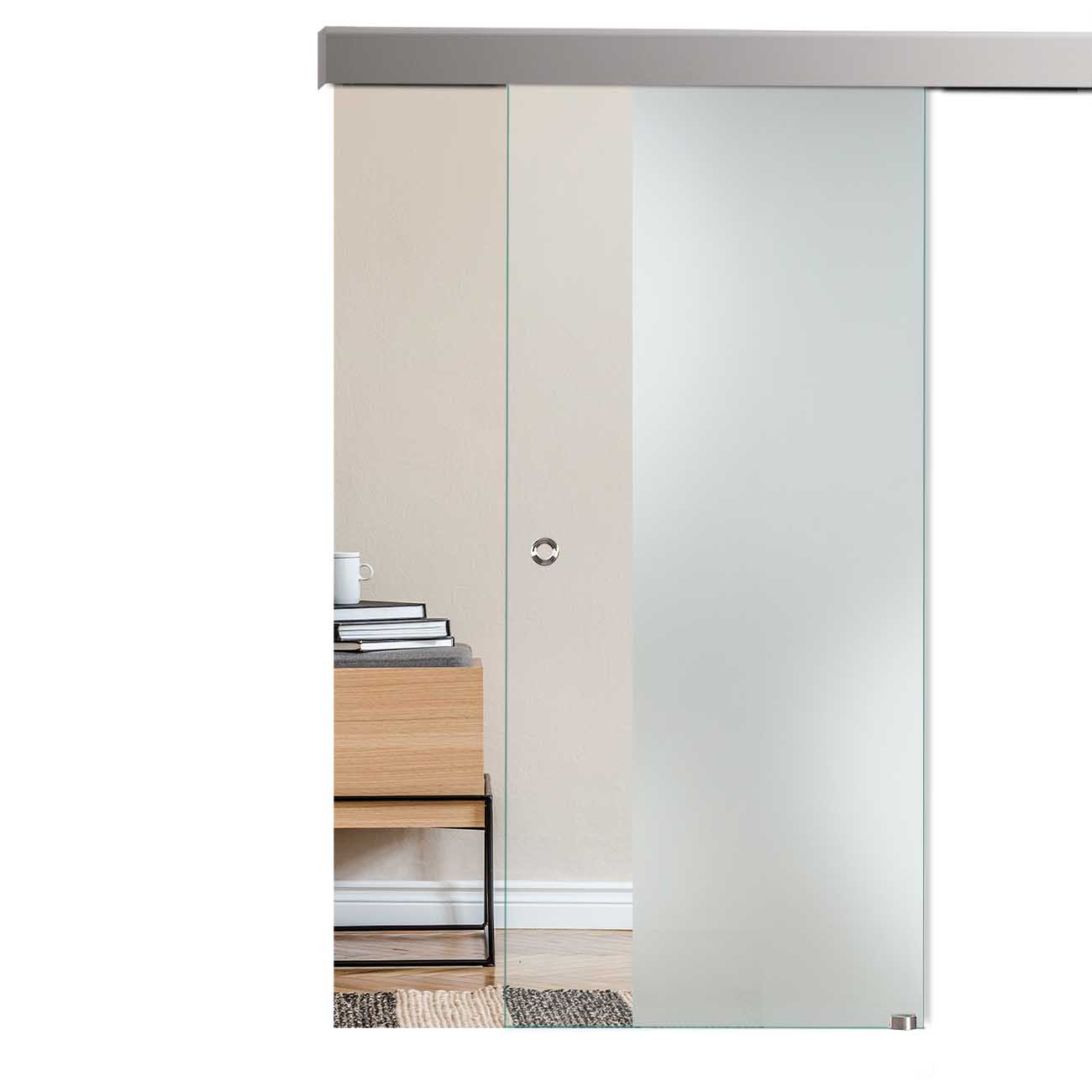 Schiebetür "295" mit Alu60-Schiebesystem & Sandstrahlung