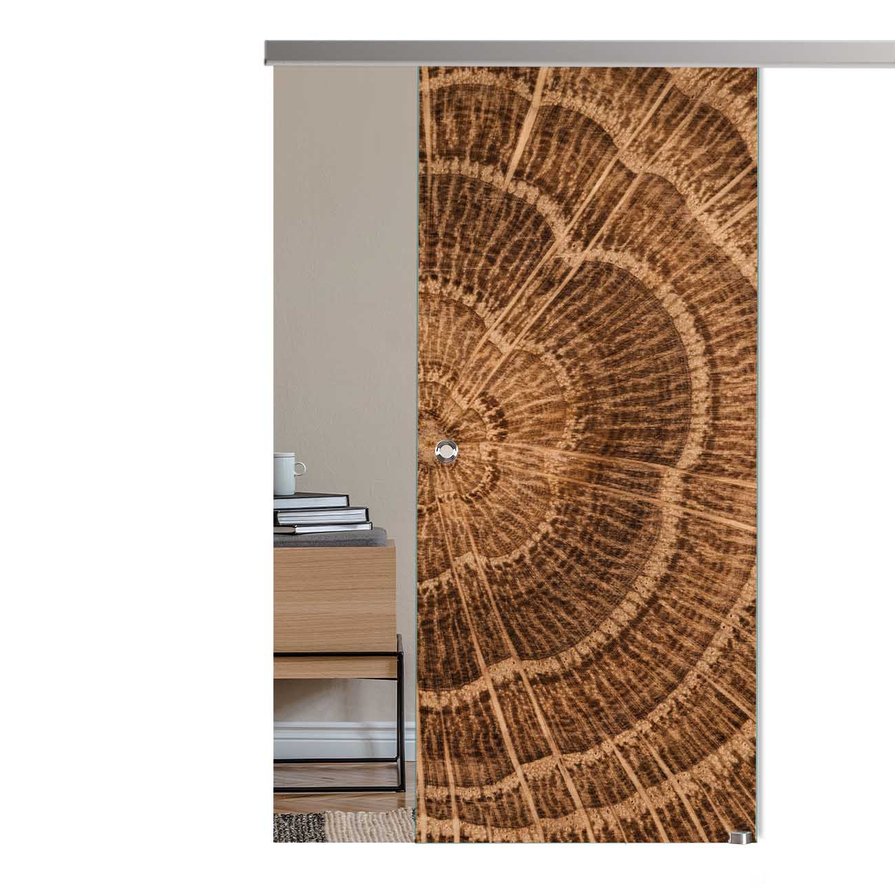 Schiebetür Blumenholz "1167 " mit Slimline45-Schiebesystem