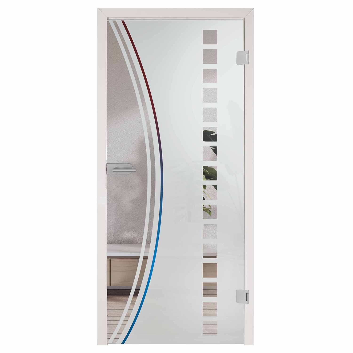 Ganzglastür mit Digitaldruck und Sandstrahlung aus unserer superior line - 211