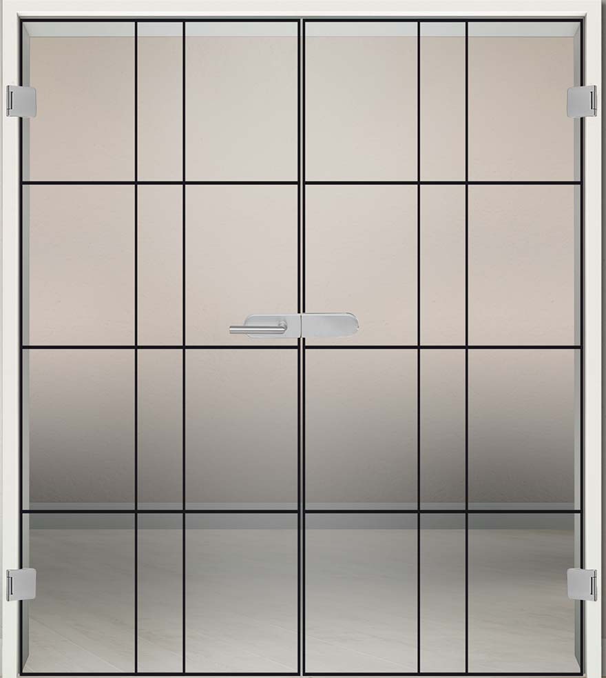 Komplettset Doppelflügeltür mit Digitaldruck "lofft903"inkl. Blendrahmen & Beschlag