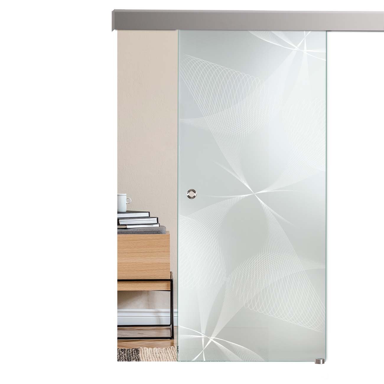 Schiebetür Fly "6002" mit Alu60-Schiebesystem & Lasergravur