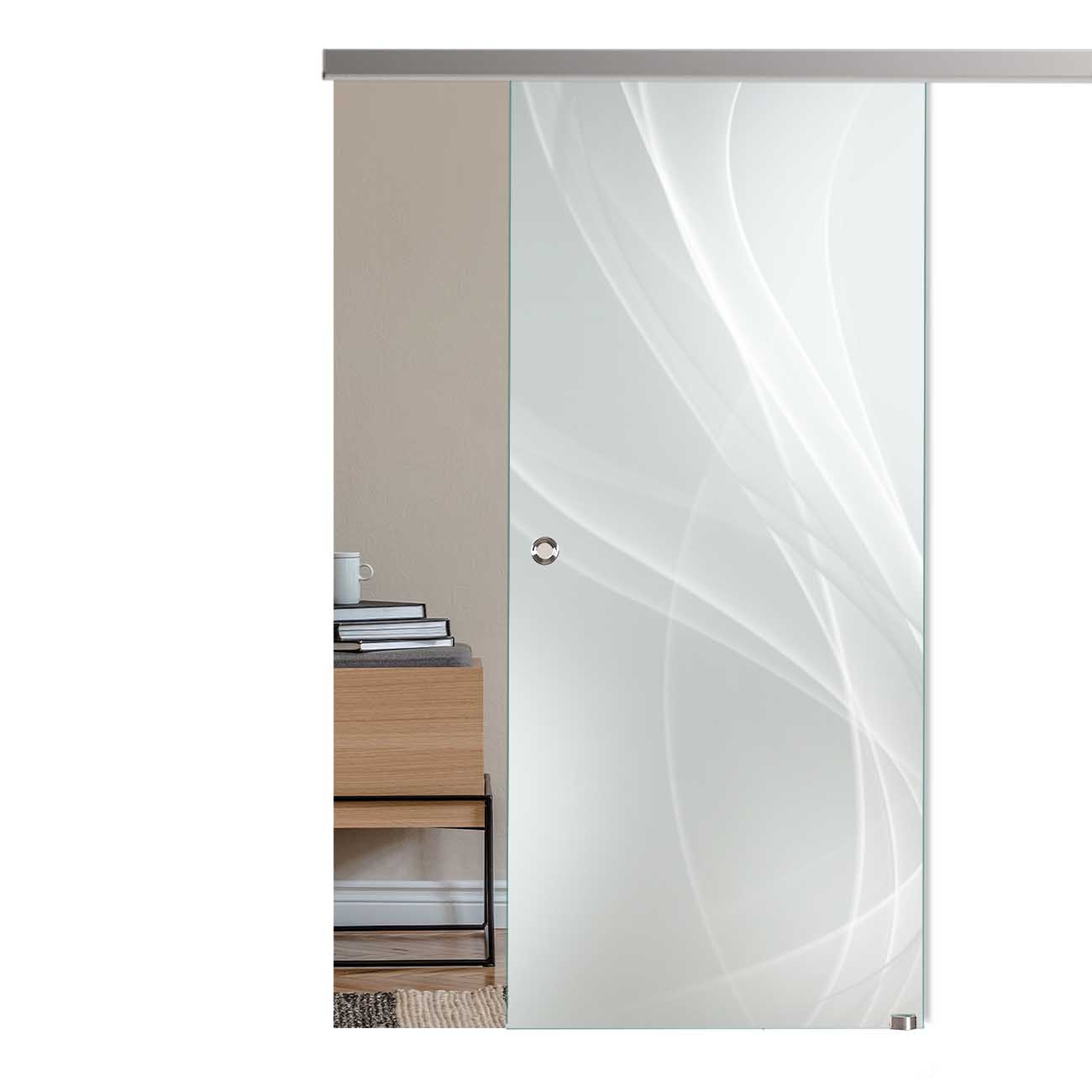 Schiebetür  Nebel "LD004-S" mit AG50-Schiebesystem