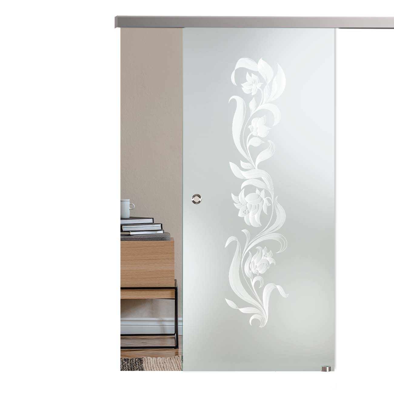 Schiebetür "230 S" mit AG50-Schiebesystem und Sandstrahlung