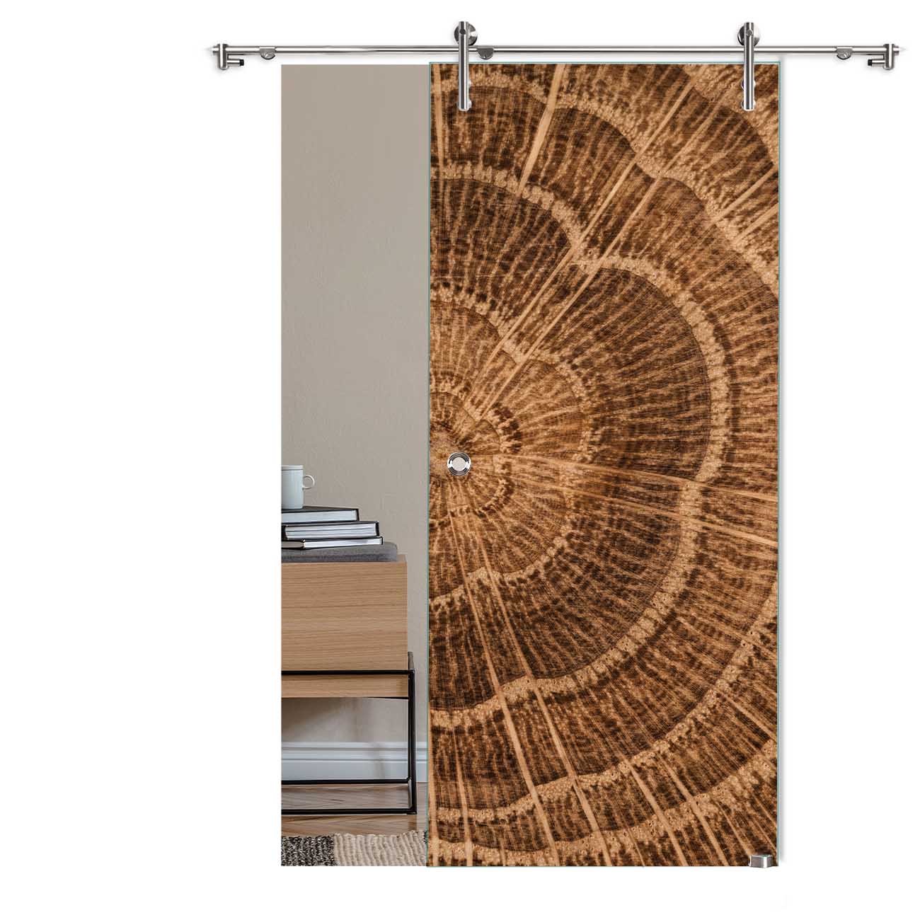 Schiebetür Blumenholz "1167" mit V1000-Schiebesystem