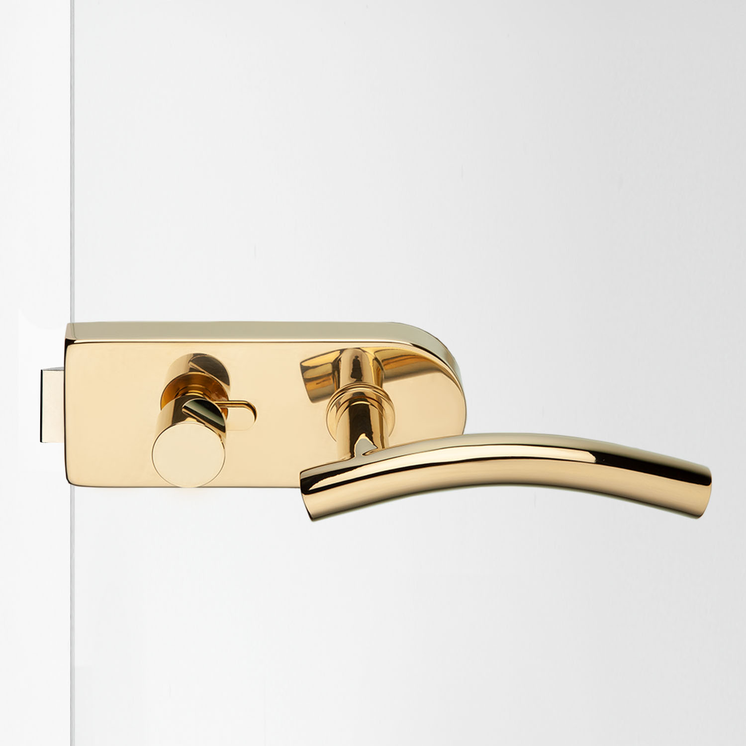 Glastürbeschlag Messing poliert "V200.MS.WC.LH107"