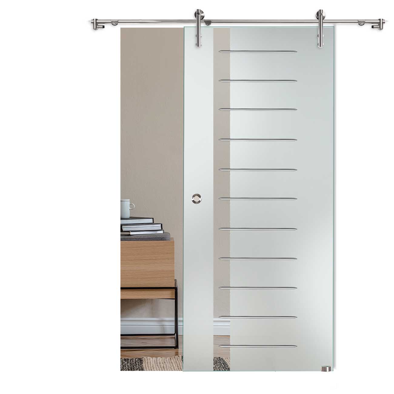 Schiebetür "ERG 2007" mit V1000-Schiebesystem mit Rillenschliff