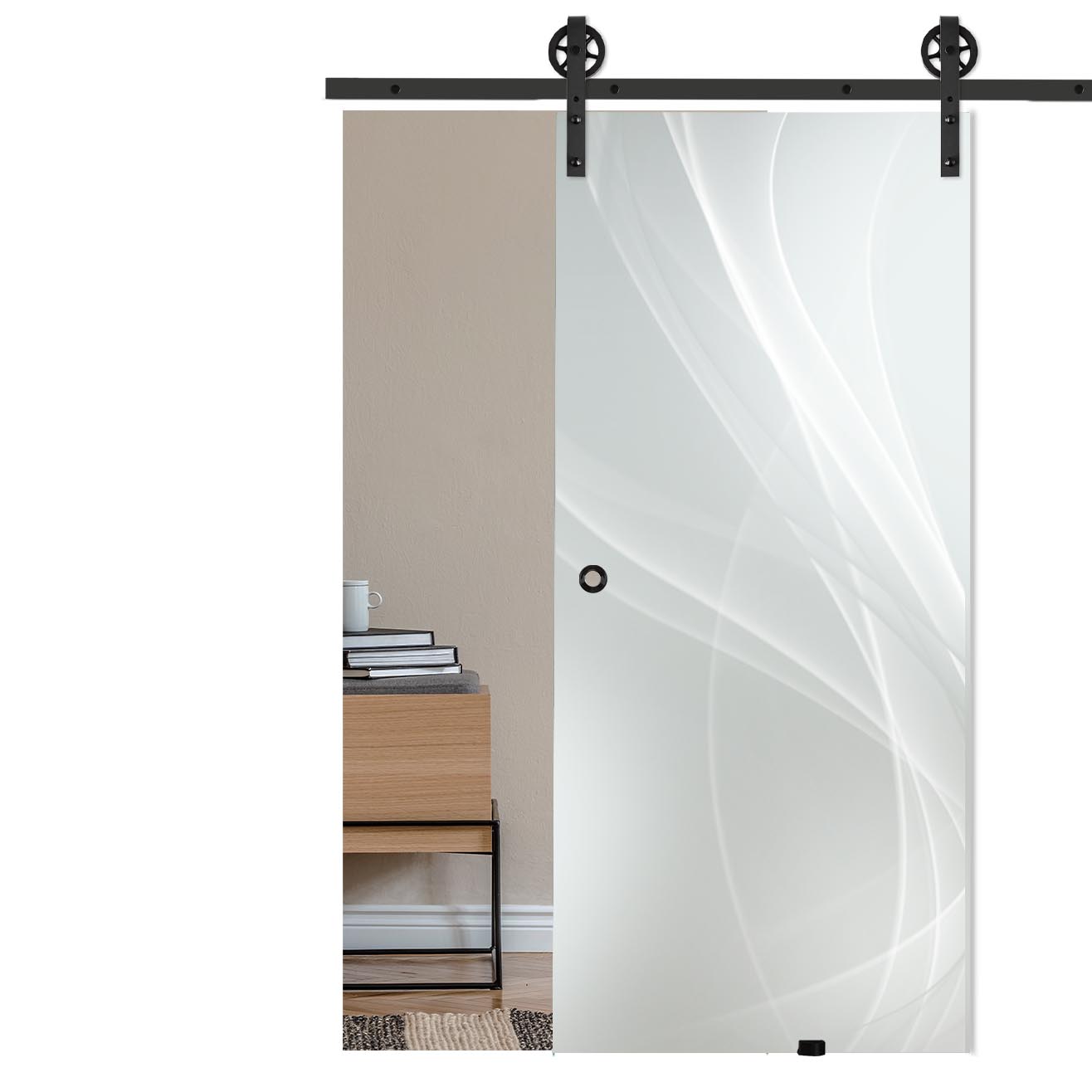 Schiebetür Nebel LD004-S mit Corvara-Schiebesystem