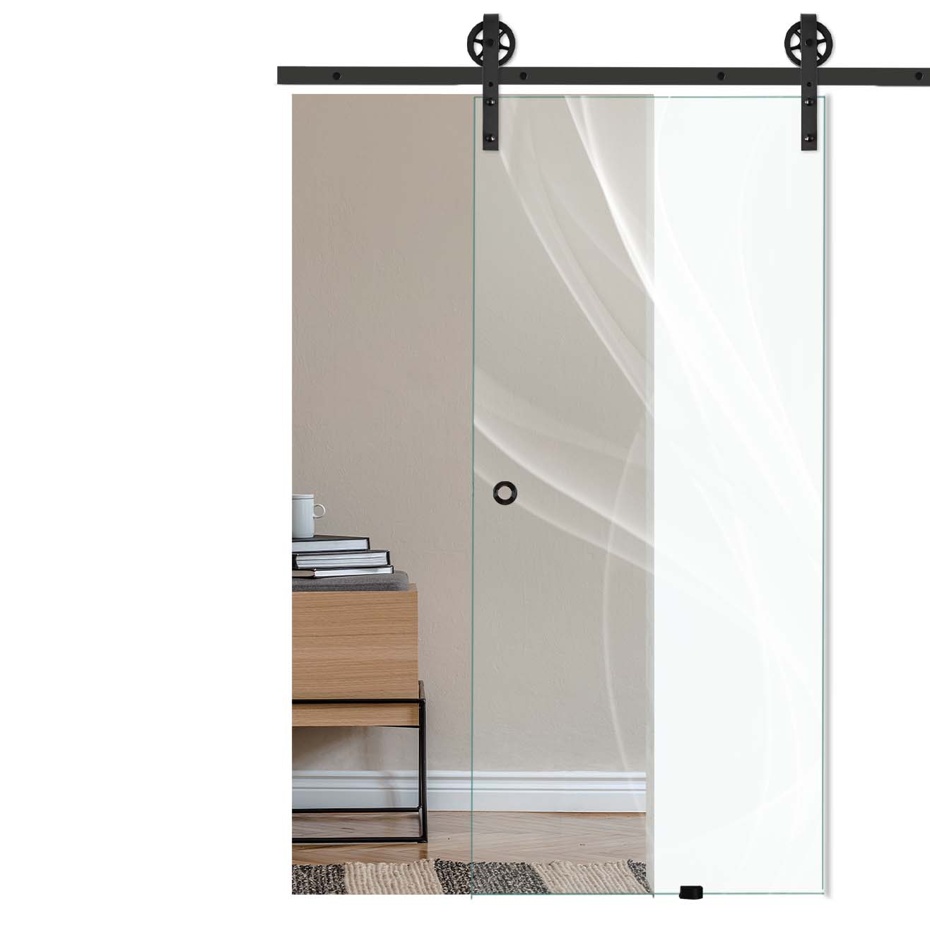 Schiebetür Nebel LD 004-F mit Corvara-Schiebesystem