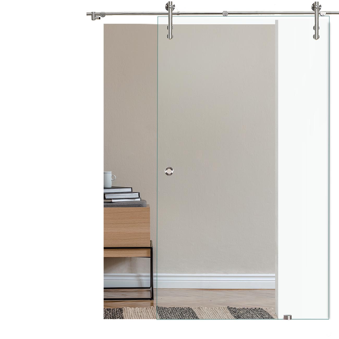 Schiebetür XXL Klarglas/Float mit V1000-Schiebesystem