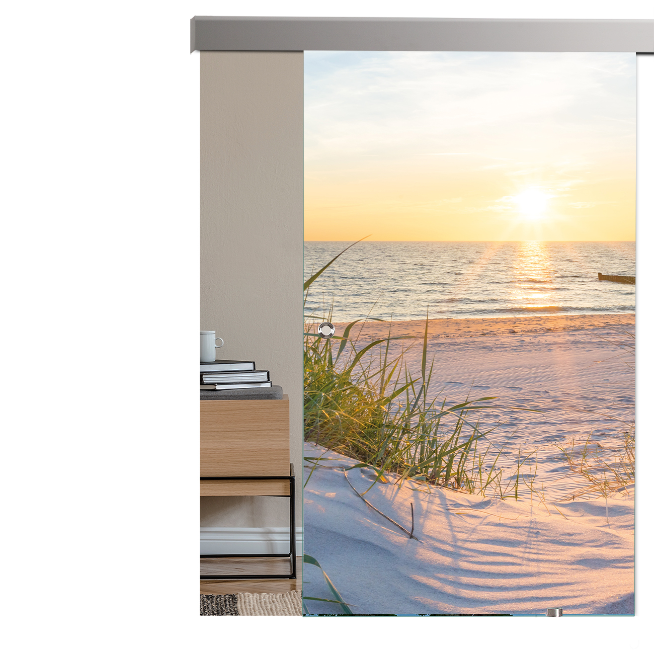 Schiebetür XXL Sonnenaufgang "1105" mit Alu60-Schiebesystem