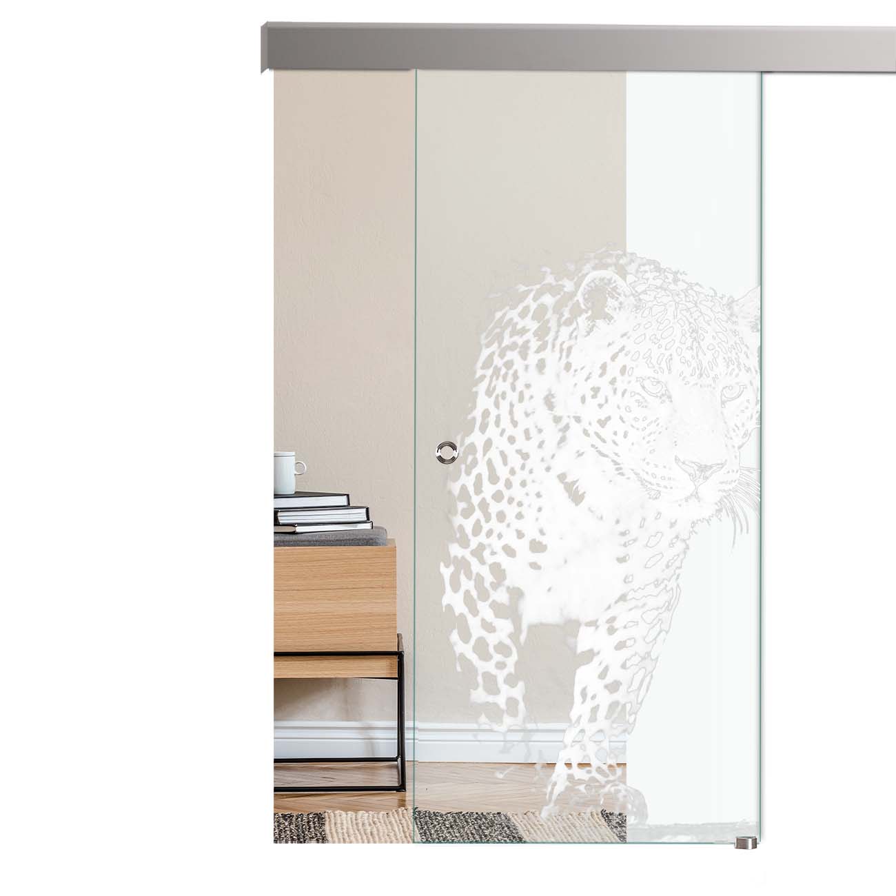 Schiebetür Jaguar "LD006" mit Alu60-Schiebesystem & Lasergravur