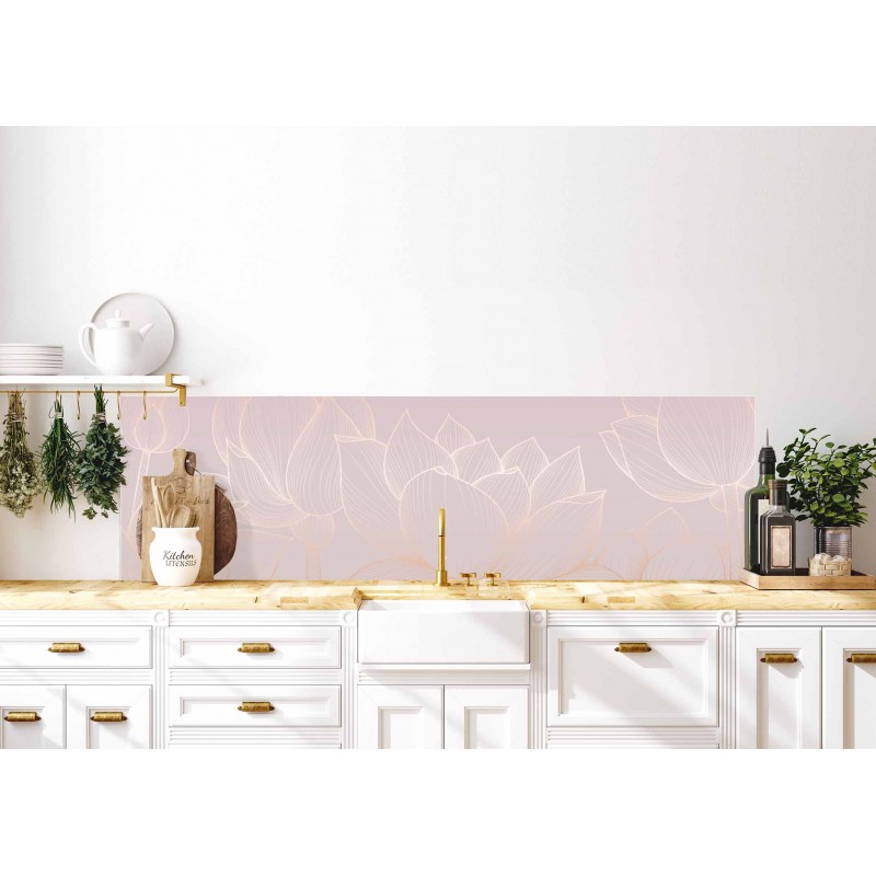 Küchenrückwand Lotus rosa "1187"