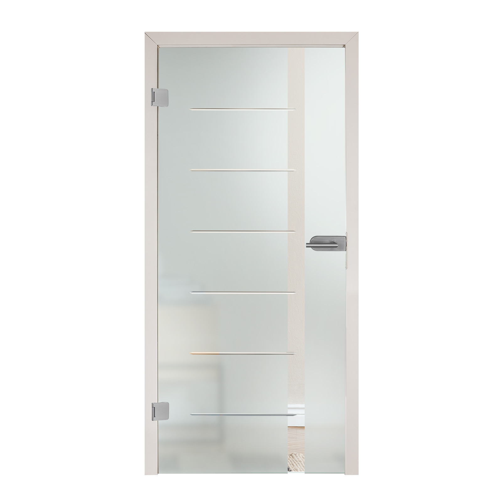 Ganzglastür mit Rillenschliff "EGR 2006"