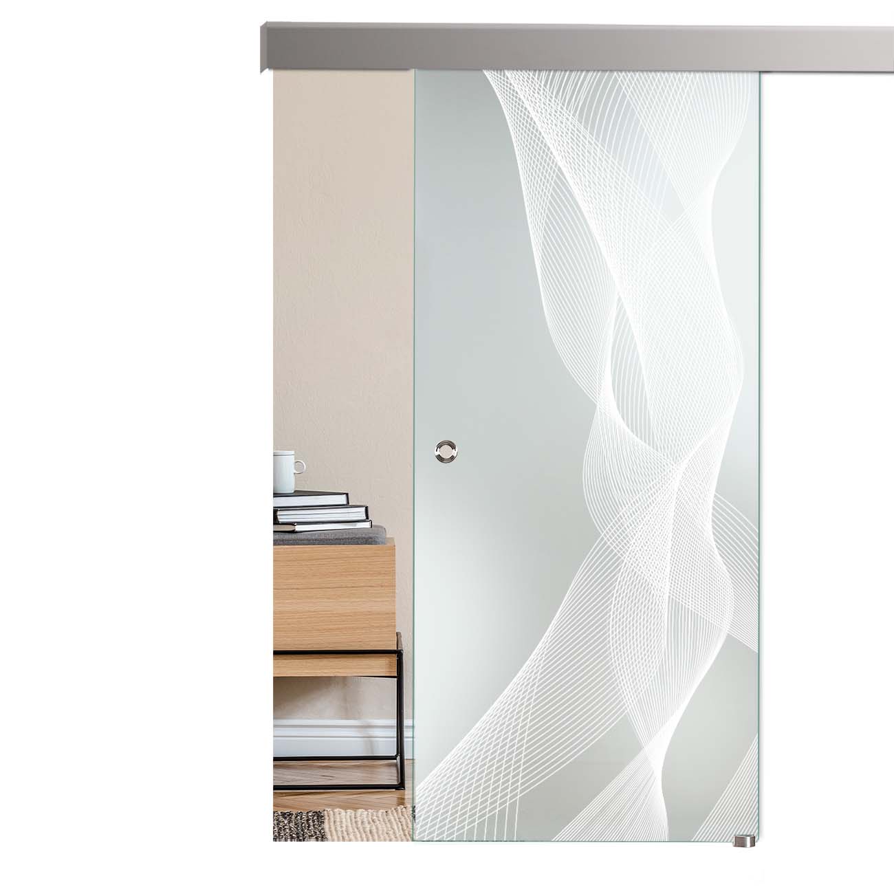 Schiebetür Twist "6005" mit Alu60-Schiebesystem & Lasergravur