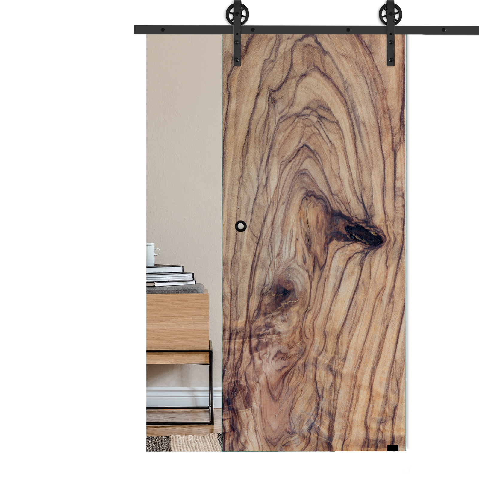 Schiebetür Vintage Olive 1172 mit Corvara-Schiebesystem