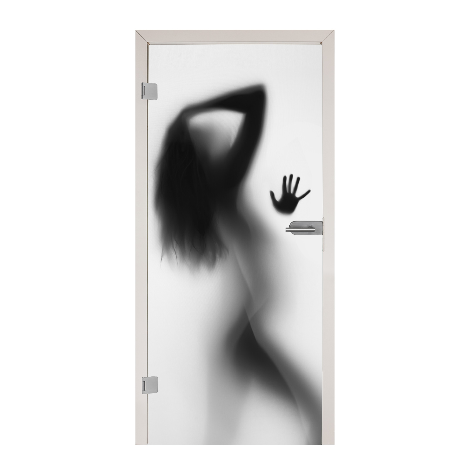 Ganzglastür mit Digitaldruck 1037 - "Schattenfrau"