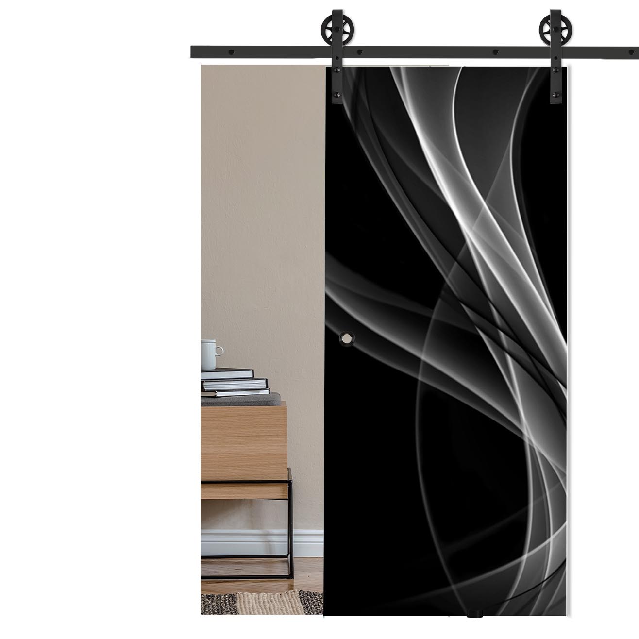 Schiebetür LD004-SW mit Corvara-Schiebesystem