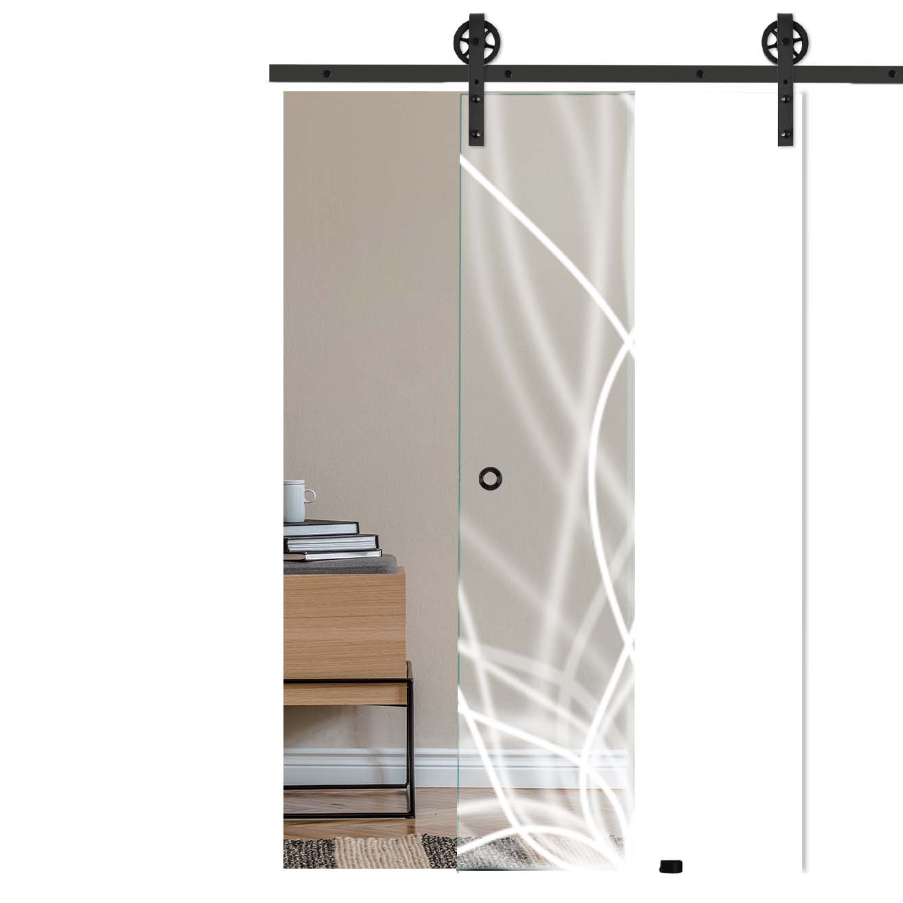 Schiebetür 6013-F mit Corvara-Schiebesystem