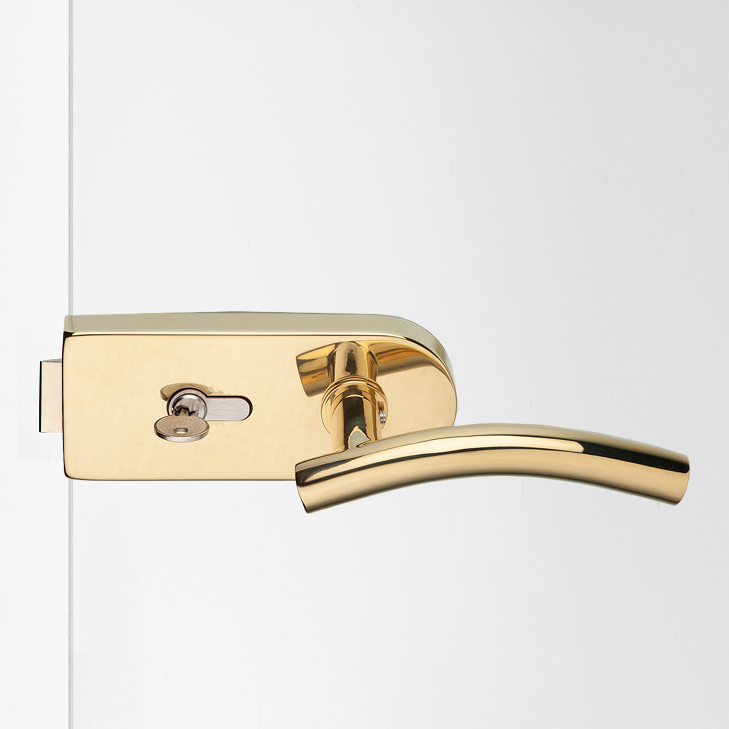 Glastürbeschlag Messing poliert "V200.MS.PZ.LH107"