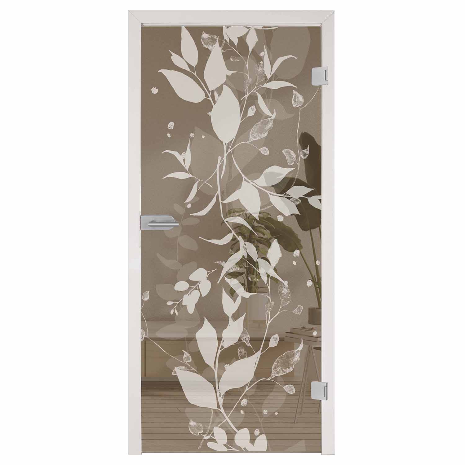 Ganzglastür mit Digitaldruck auf Bronzeglas aus unserer superior line- 1275