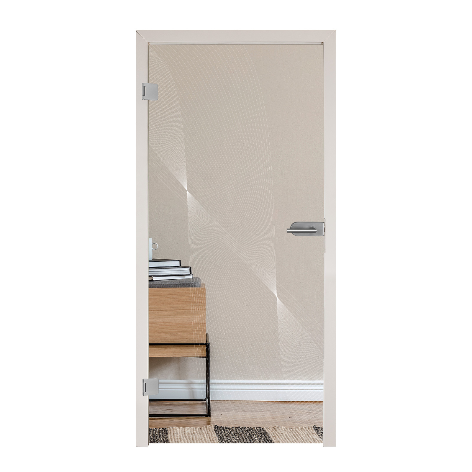 Ganzglastür mit Lasergravur "6004" - Float