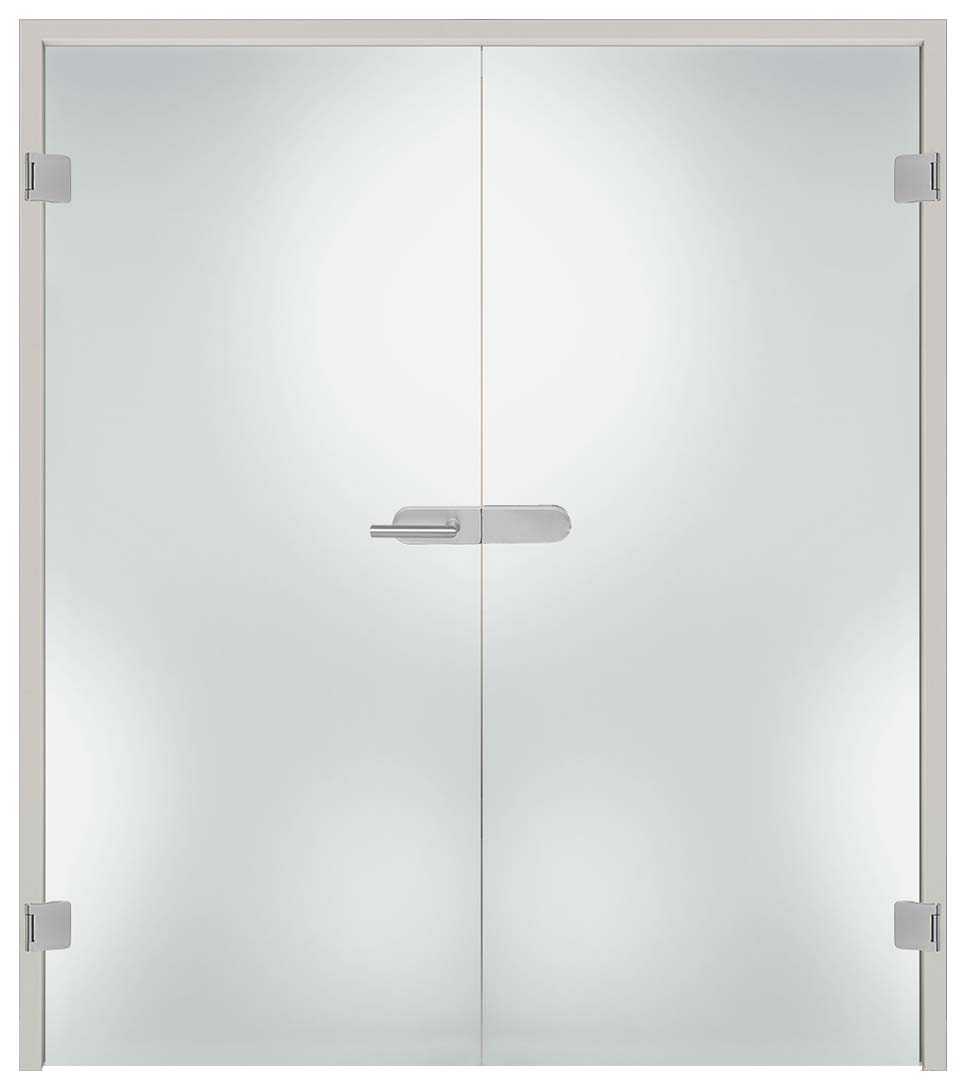 Komplettset Doppelflügeltür Milchglas / Satinato inkl. Blendrahmen & Beschlag