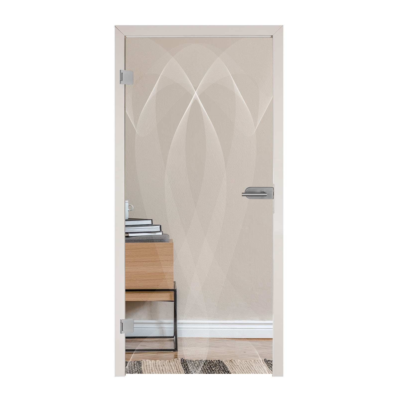 Ganzglastür mit Lasergravur "6003" - Float