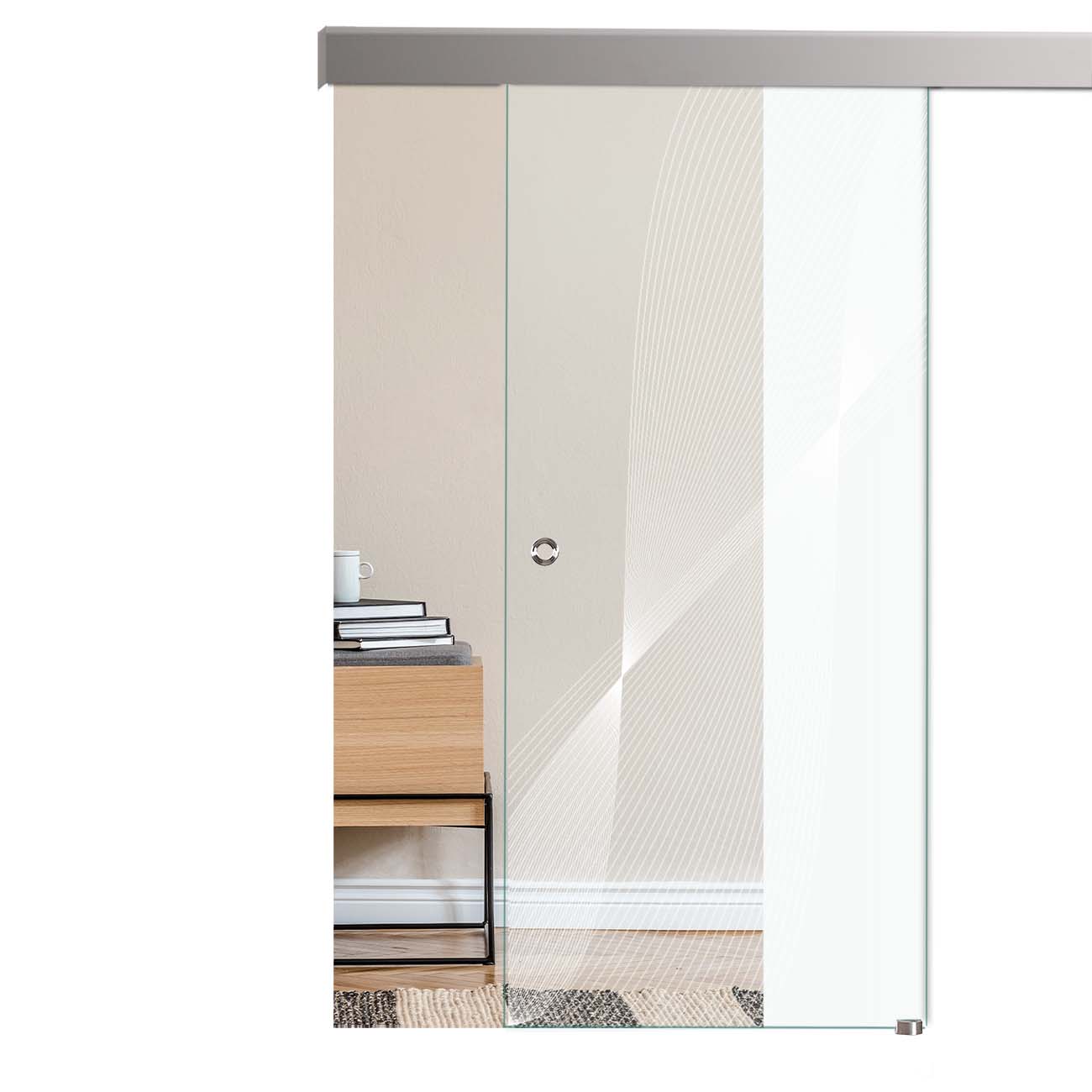 Schiebetür Eight "6004-F" mit Alu60-Schiebesystem & Lasergravur