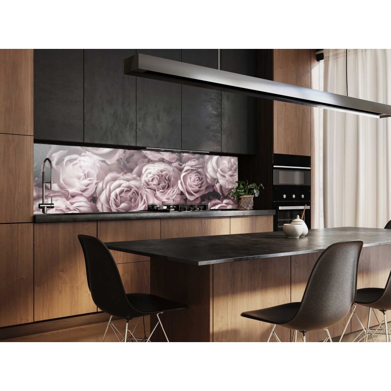 Küchenrückwand pinke Rosen "1205"