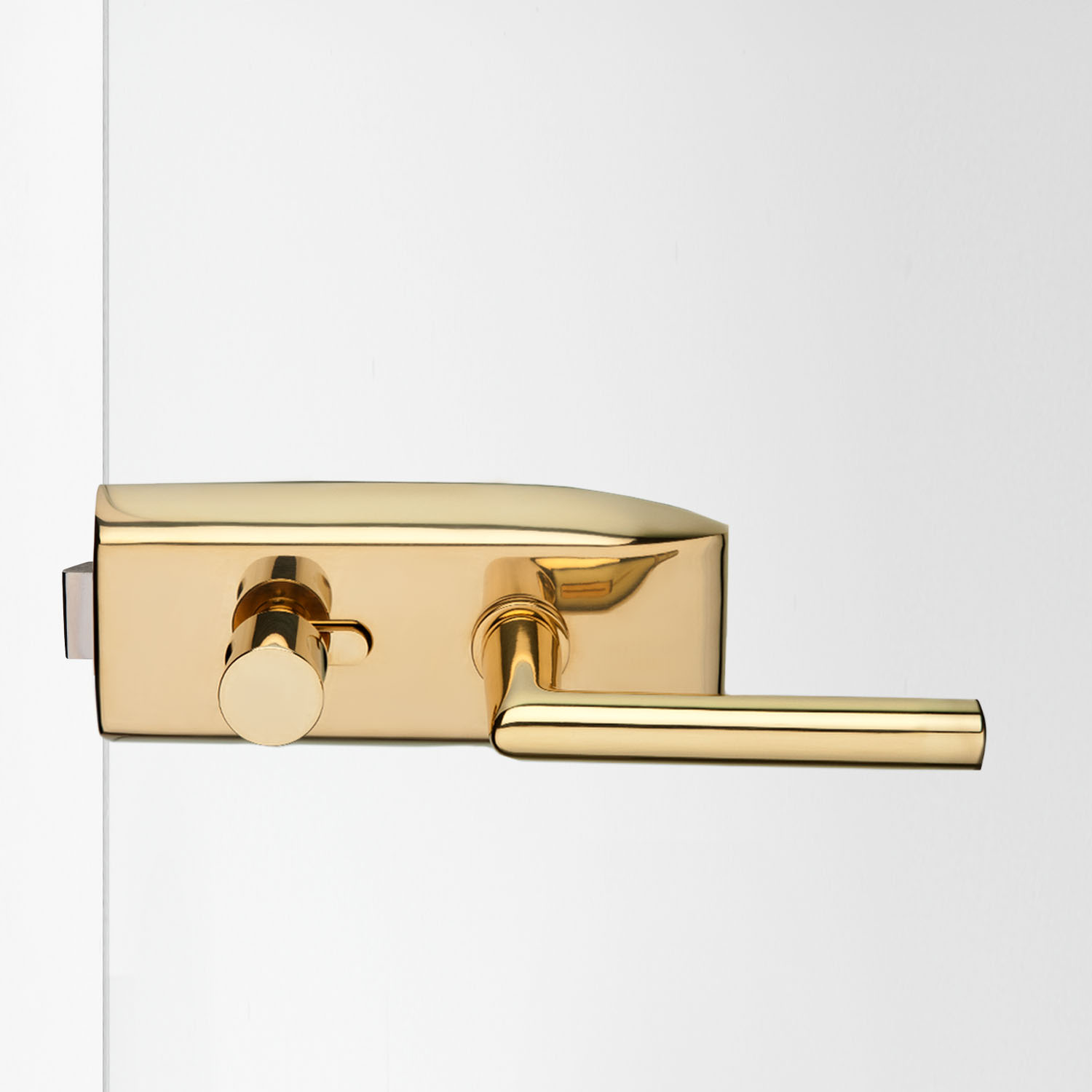 Glastürbeschlag Messing poliert "V100.MS.WC.LH102"