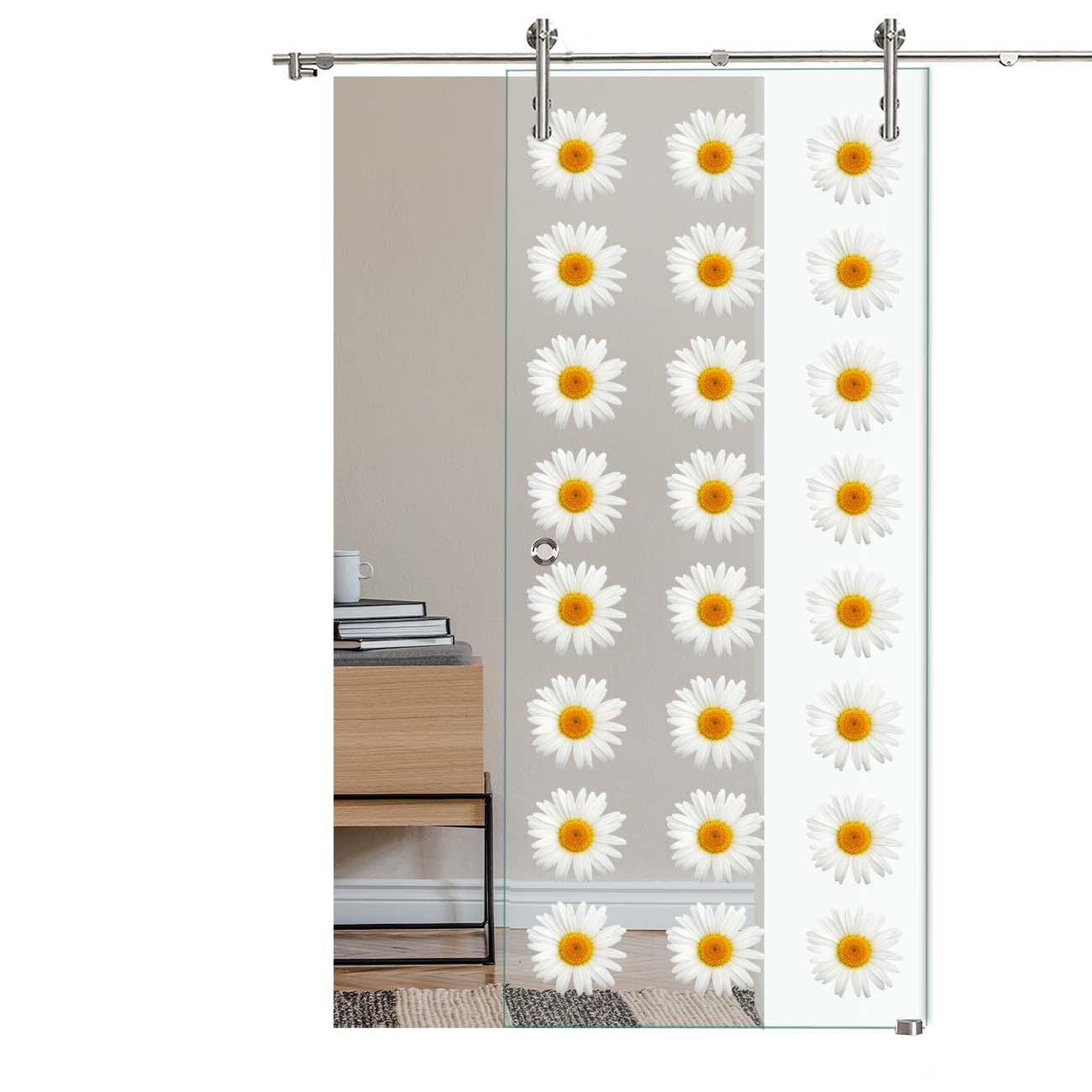 Schiebetür Margeriten "1110F" mit V1000-Schiebesystem