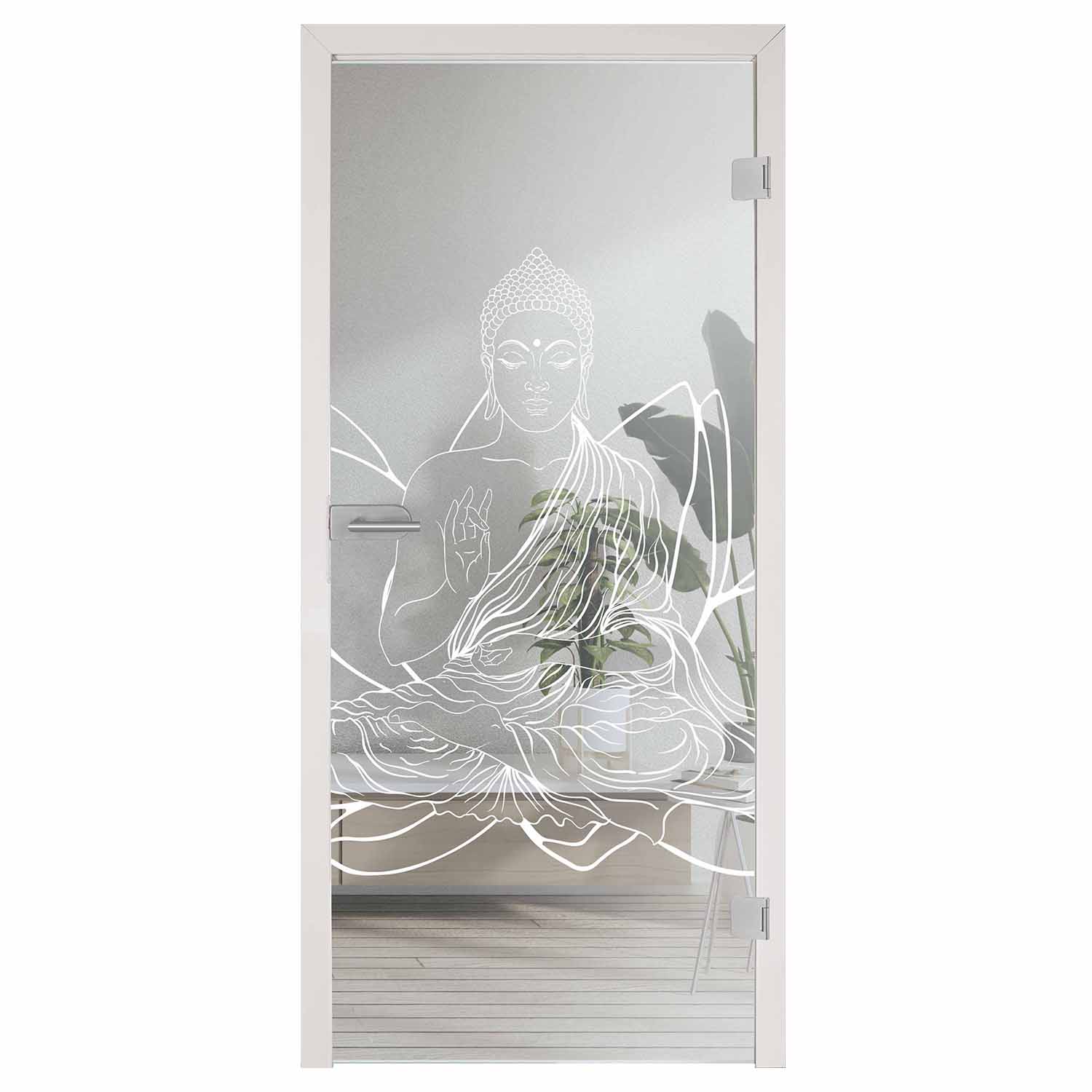 Ganzglastür mit Lasergravur aus unserer superior line - LD077-F