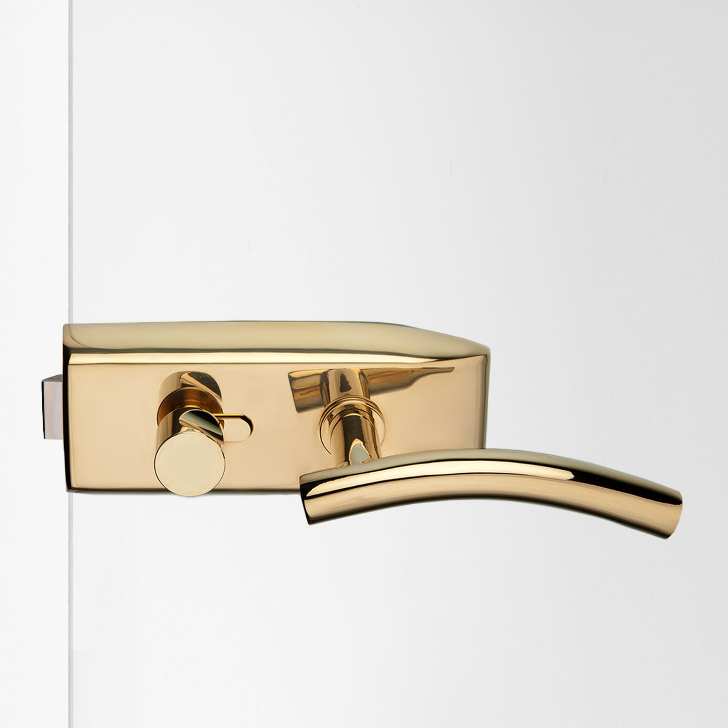 Glastürbeschlag Messing poliert "V100.MS.WC.LH107"