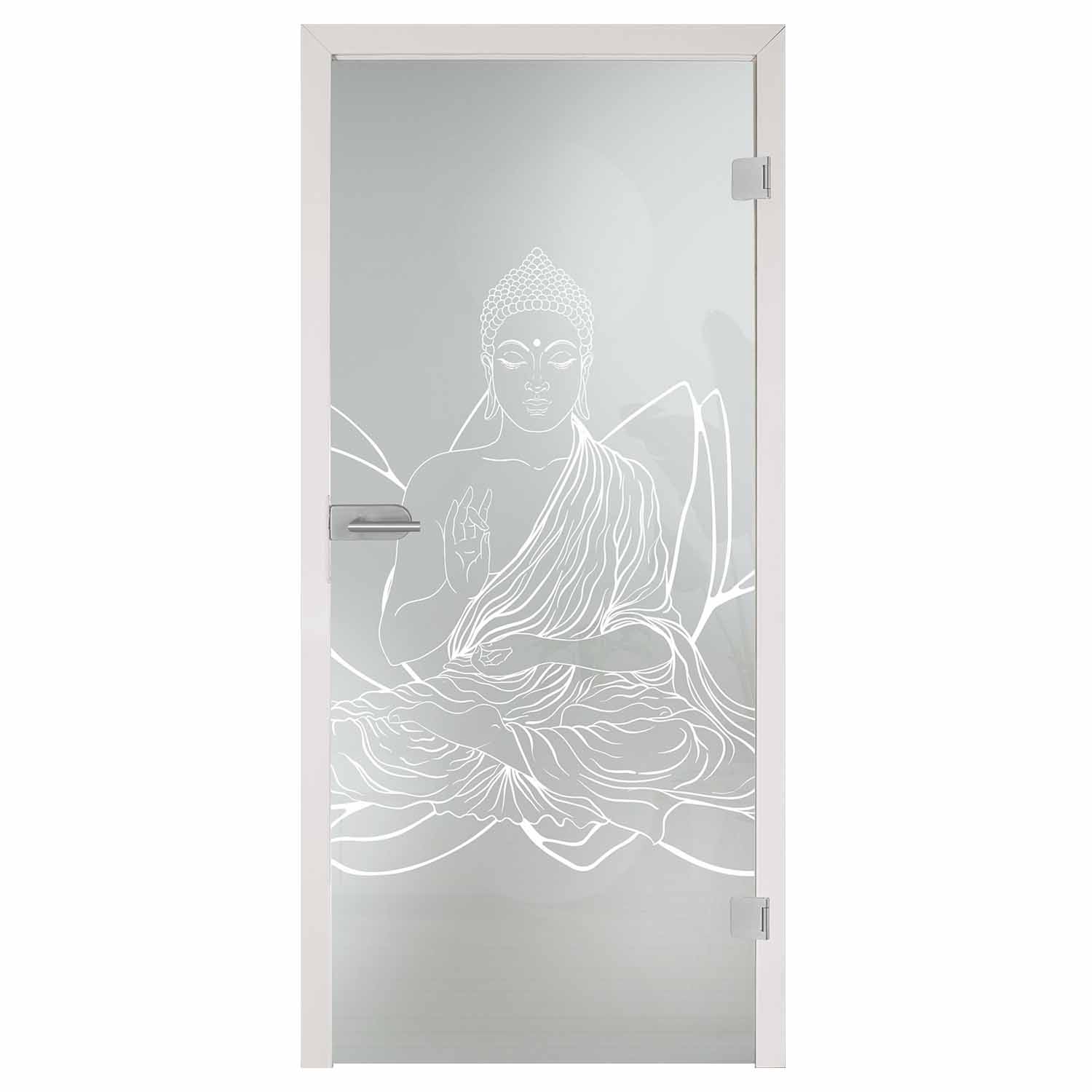 Ganzglastür mit Lasergravur aus unserer superior line - LD077-S