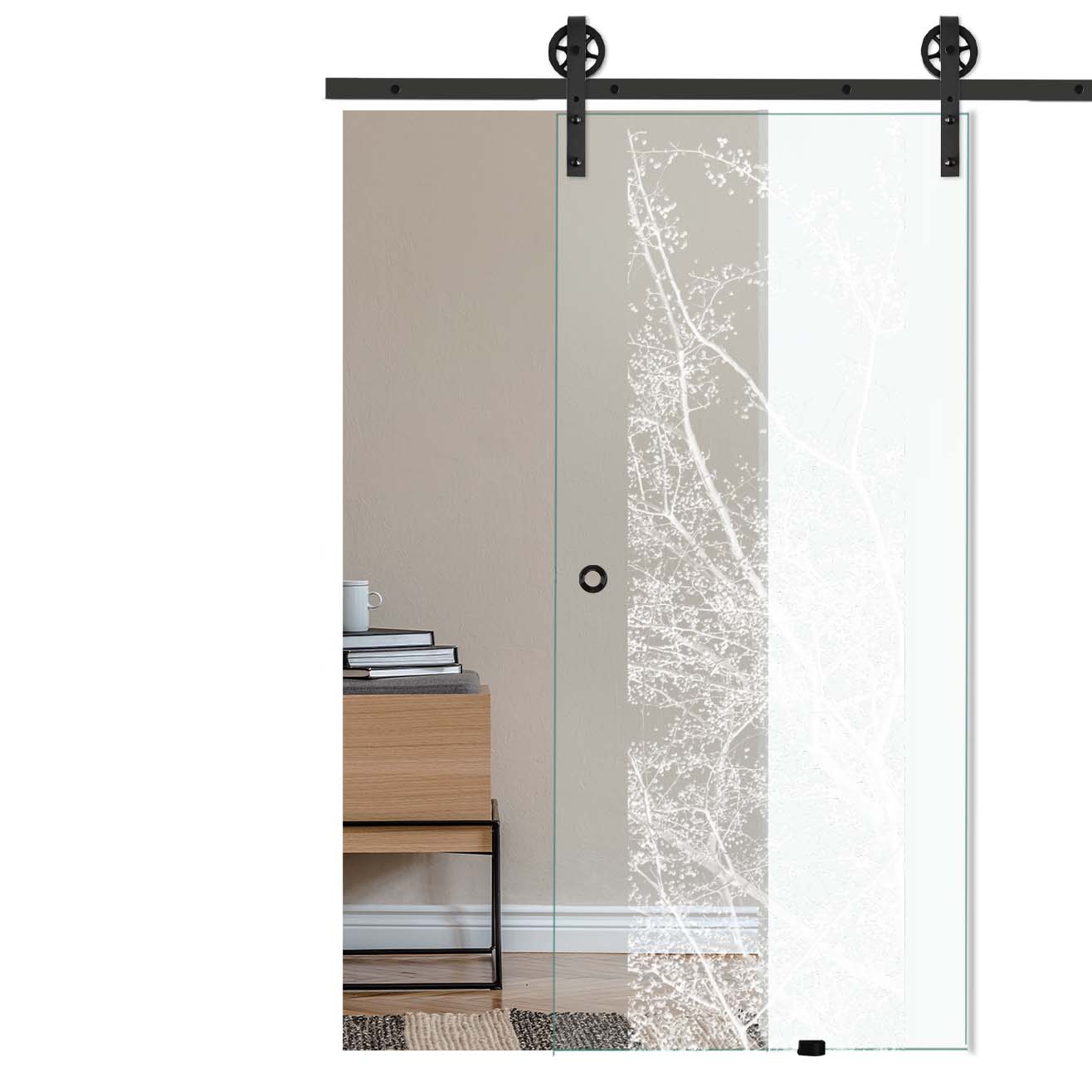 Schiebetür Arbusto DES-L-038-F mit Corvara-Schiebesystem